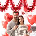 66 Ft Valentine's Day Tinsel Garland Shiny Thick Tinsel Valentines Decorations Metallic Twist Foil Red Heart Ornaments for Anniversary Wedding Parade Floats Holiday Indoor Outdoor Decor Supplies