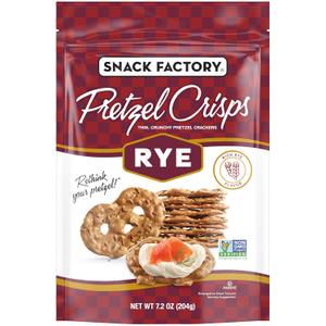 Snack Factory Pretzel Crisps Rye Pretzel Crackers, 7.2 Oz Bag (EXP 12/27/25)