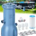 KimFilter Pro Series 1000 GPH Above Ground Pool Filter Pump, Powerful Pool Cartridge Filter Pump, Water Circulation and Filtration System -Improved Water Clean & Clarity, Pools Pumps Above Ground-Gray