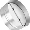 Kikerike 10 Inch Draft Blocker Backdraft Damper Duct Draft Stopper One-Way Airflow Ducting Insert Backflow Preventer Inline Fan Vent Deflector (Silver)