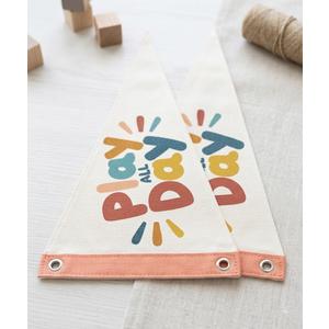 Let's Play All Day Flag Pennant Banner, Boho Nursery, Playroom Wall Hanging, 2 Piece