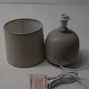 Simple Designs LT2078-LWG Petite Mid Century Table Lamp, Light Wood and Light Gray