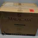 MALACASA Plates and Bowls Sets, 24 Pieces Modern Porcelain Dinnerware Set for 6 Ceramic Dishware Dishes White Kitchen Dinner Dining Ware Set wtih Black Rim Microwave and Dishwasher Safe, Series LUNA