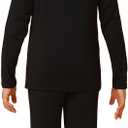 HODOSPORTS Boys Thermal Underwear Set Kids Winter Base Layer Fleece Lined Compression Shirt Pant (Black)