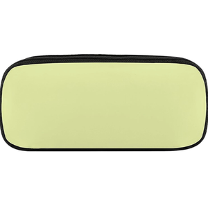 Men's Leather Pencil Case Fashion Pencil Pouch Office Stationery Organizer Yellow