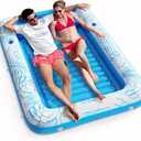 Jasonwell Inflatable Tanning Pool Lounger Float 4 in 1 Sun Tan Tub Sunbathing Lounge Raft Floatie Toys Water Filled Bed Mat Pad for Kids Adult Blow Up Kiddie Ball Pit Pool (XL) (Blue)
