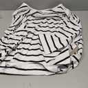 LilyCoco Womens 3/4 Length Sleeve Tops Striped Boat Neck Shirt Frenchy Cotton Tees White X-Large