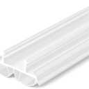 Pushglossy 1 Pcs 36" Double Bubble Kerf Door Sweep 1-3/4" Wide Vinyl Weatherstrip Seal for Exterior Doors, Energy Efficient Draft Stopper, Easy Slide in Installation, Blocks Dust/insects/noise (White)
