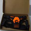PHOEPET No Pull Dog Harnesses for Small Dogs Reflective Adjustable Front Clip Vest with Handle 2 Metal Rings 3 Buckles [Easy to Put on & Take Off] (S, Orange)