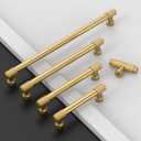 Amerdeco 10 Pack Champagne Bronze Knurled Cabinet Pulls 5 Inch(128mm) Hole Center Kitchen Cabinet Handles Drawer Pulls Cabinet Hardware ZH034