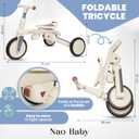 Toddler Tricycle 5-in-1 Folding Convertible Tricycle for Toddlers 1-3 & Tricycles for 3-5 Year Olds | Toddler Bike & Balance Bike 2 Year Old | Push Car with Removable Handle and Baby Tricycle, Medium