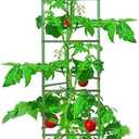 Tomato Cage 5ft 6-Pack Large Tall Tomato Cages Tomato Stakes Plants Supports Garden Stakes,40 Clips and Plant Ties Include, Green