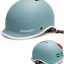 Exclusky Bike Helmet for Adults,Adjustable Cycling Helmet for Men & Women Safety Certified Bicycle Helmet for Commuting, Road Biking, Skating with USB Rechargeable Rear Light (Turquoise)