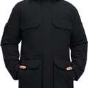 Winter Coats for Men Winter Jackets Waterproof Warm Insulated Thicken Long Down Jacket with Hood (Large, Black)