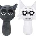 Plushies Figure Toys for Kids, Horror Games Plush Toy for Fans Soft Stuffed Animal Pillows Doll Christmas 2PCS(Gray+White)