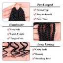 Leeven 8 Packs Wavy Senegalese Twist Crochet Hair with Curly Ends, 14 Inch Black Pre Looped Short Crochet Braids, Pre Twisted Small Hanava Twist, Synthetic Braiding Hair for Women Girl Kids