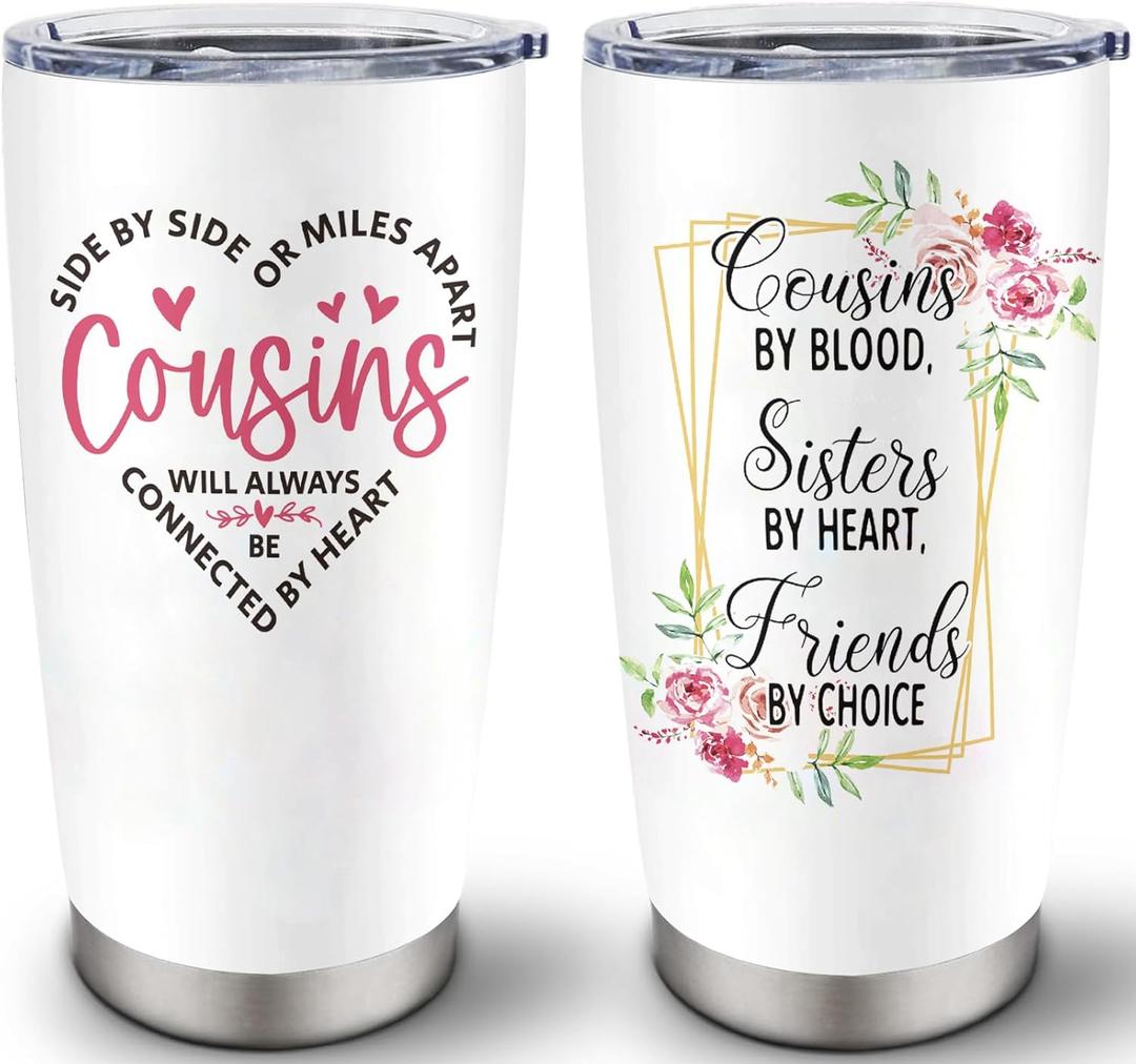 Louasedh Cousin Gifts for Women, Cousins Christmas Gifts, Female Cousin Gift for Mothers Day Birthday, Girl Cousins Tumbler 20 Oz