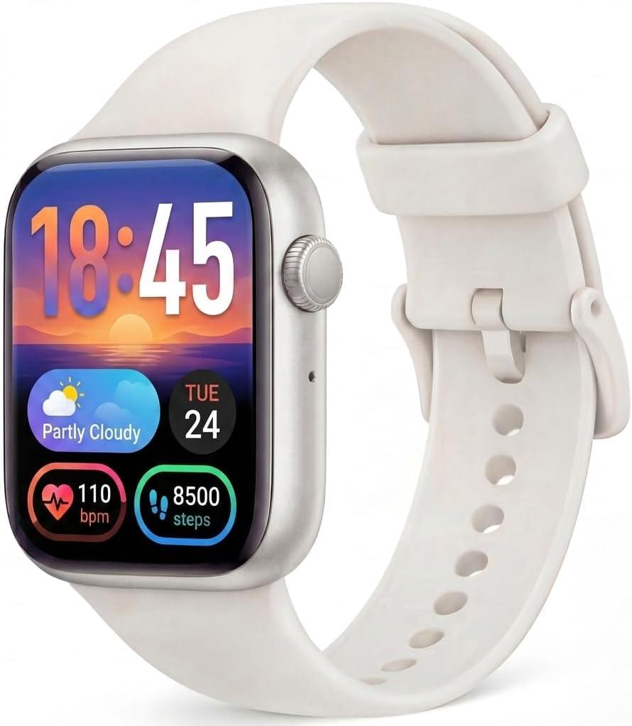 Smart Watch, Fitness Watch for Women Men with 24/ 7 Heart Rate/ Blood Pressure Monitor, Pedometer, Sleep Tracker, 120+ Sport Modes, IP68 Waterproof Activity&Fitness Tracker Compatible with Android iPhone