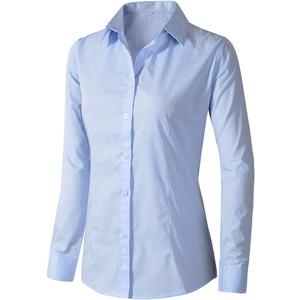 Beninos Womens Dress Shirts Long Sleeve Button Down Shirt Work Wear (Medium, Light Blue)