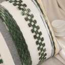 Tosleo Green Throw Pillow Covers 18x18 Set of 2 Boho Tufted Pillow Covers Striped Decorative Pillow Cases Chenille Pillow Cases Farmhouse Cushion Case Nuetral Textured Pillow Cover