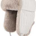Winter Hat for Men Women Trapper Hat with Ear Flaps, Windproof Russian Trooper Hat for Cold Weather Hunting Skiing