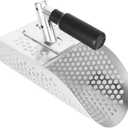 Sand Scoop for Metal Detecting, Heavy Duty Anodized Aluminum Metal Detector Beach Finds Scoop, Metal Detecting Tool Digging Sifting Shovel (Silver)