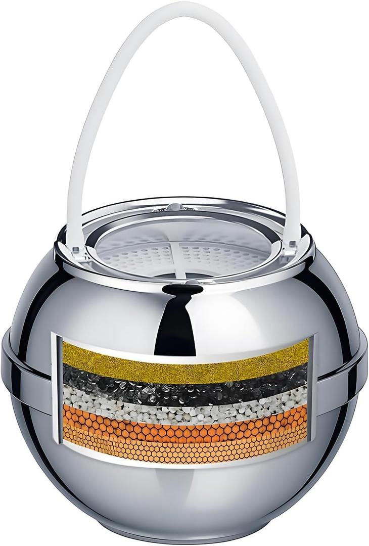 Bath Filter for Tub - Kinder Water Filter for Bathtub, Hard Water Softener to Remove Lead,Chlorine and Fluoride, Improve Skin, Hair and Nails Condition,Chrome