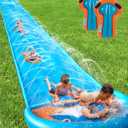 31.5FT Slip Water Slide, Extra Long Slip Lawn Water Slides for Kids Adults Backyard with 2 Inflatable Bodyboards and Sprinkler, Summer Outdoor Water Toys