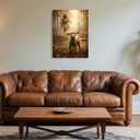 OWTXPXRY Jesus Running After Lost Sheep Canvas Wall Art, 16x24in