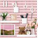 VUSIGN Pegboard Combination Wall Organizer Kit, 4 Pieces Pegboards and 17 Accessories Modular Hanging, Wall Mount Display Peg Board Panel Kits for Bedroom, Home, Office, Bathroom, 22" x 22", Pink