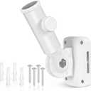 Adjustable Flag Pole Holder, Flag Pole Bracket for Outside House Heavy Duty Aluminum, Multi-Position Flag Pole Mounting Bracket Rust Free with Hardwares, 1" Inner Diameter (White-1 Pack)