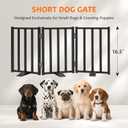 Snagle Paw Short Dog Gate,16.5" Tall Freestanding Metal Dog Gate Only for Small Dogs with Support Feet Easily Step Over,Up to 36" Wide Puppy Gate Indoor for Stairs,Doorways(Black,3 Panel)
