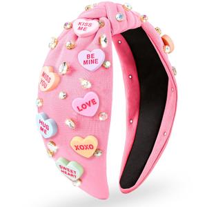 Valentines Headband【Adjustable】【Lightweight】【Premium Material】 Valentines Day Accessories For Women，Pink