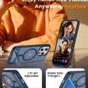 Temdan Magnetic Compatible with iPhone 15 Pro Max Case, [Built-in Invisible Kickstand][Compatible with MagSafe] [Military Grade Shockproof] Slim Translucent Matte Phone Case for iPhone 15 Pro Max 6.7"
