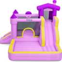 Outfunny Inflatable Bounce House, Kids Bouncy House for Girls 3-12 with Slide, Outdoor & Indoor, 450W Blower - Purple, Large