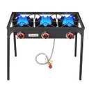 Vivicreate 3 Burner High pressure Propane Stove, 28 Inch Tall Camping Stove with cast iron burner 105000 BTU power, Stable Legs for Outdoor Use