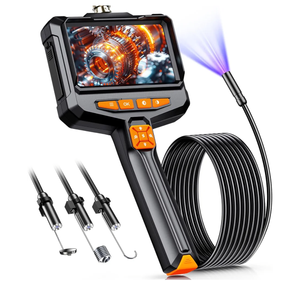 Borescope Camera with Light, 4.3" IPS 1080P HD Handheld Endoscope, 8 Adjustable LEDs, 16.4ft Semi-Rigid Snake Cable, IP67 Waterproof, Inspection Camera for Automotive,Sewer, HVAC,Wall, Men Tools