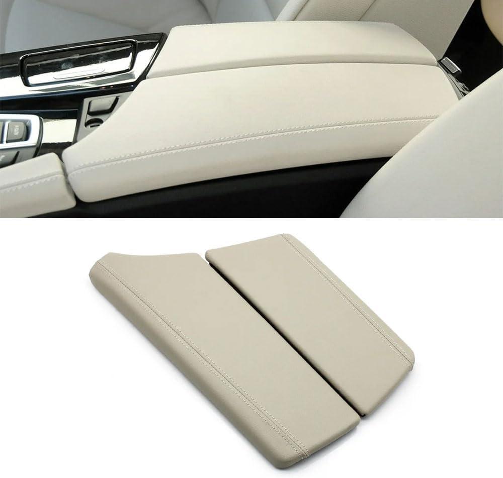 Compatible with BMW 5 Series, Center Console Armrest Box Cover, Central Leather Armrest Lid Storage Case Cover Replacement Trim for BWM F10 F11 F18 520 523 525 528 530 2010-2017 (Oyster)