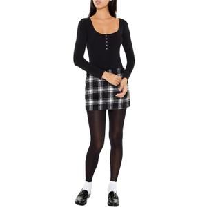 Forever 21 womens Henley Thong Bodysuit (Black)