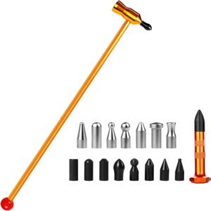 LadyRosian Dent Repair Tools 16PCS Paintless Dent Repair Detachable Aluminum Tap Down Hammer Kit for Car Dent Removal