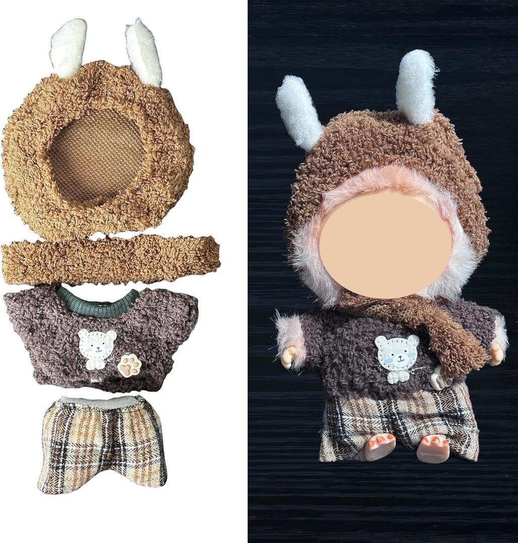 Doll Clothes - Compatible with LBB 5.91-6.7inch(15-17cm) Dolls as Accessories Only, Premium Dolls Outfit with Accessories, Hand Crocheted Hat, Sweaters, Bag 13