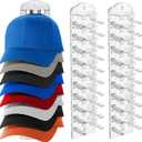 2 x Hat Stand for Baseball Caps Hat Organizer for Baseball Caps Hold up to 20 Hats hat stand wall mounted Strong Adhesive Hat Hanger Hat racks (Transparent-2)