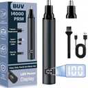 BUV Nose Hair Trimmer with LED Display- 2025 Professional Painless Ear Hair Trimmers for Men and Women, USB Rechargeable Nose Hair Trimmer Clipper, Black