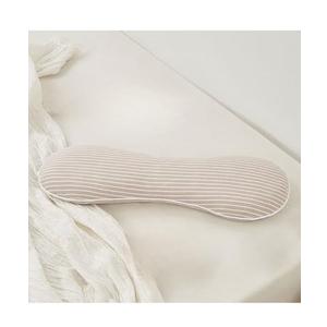 EDMILE Firm Buckwheat Neck Pillow, Adjustable Height, Cervical Back Support for Neck Pain Relief, Cool Stripe Bone Shape Pillow for Recliner Sleeping, Khaki 19"X7"