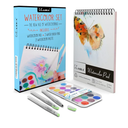 Kassa Watercolor Painting, Drawing & Art Supplies Set | Includes 21 Watercolor Palette, 30 Sheets & 3 Water Brush Pens in Assorted Sizes | Ideal for Home, School Art Projects & Bedroom Decoration