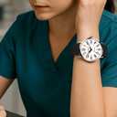 Watch with Second Hand Nursing for Women, Analog Watches for Nurses, 12/24 Hour Military Time, Easy Read Dial, Colorful Silicone Band
