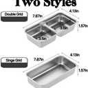 Stainless Steel Snack Containers, 2 Pcs Reusable Food Storage Containers with Lids, Condiment Container, Grab and Go Snack Containers for Snacks,Dips,Lunch,Travel and Outdoor Camping (Large, 2 grid+1 grid)