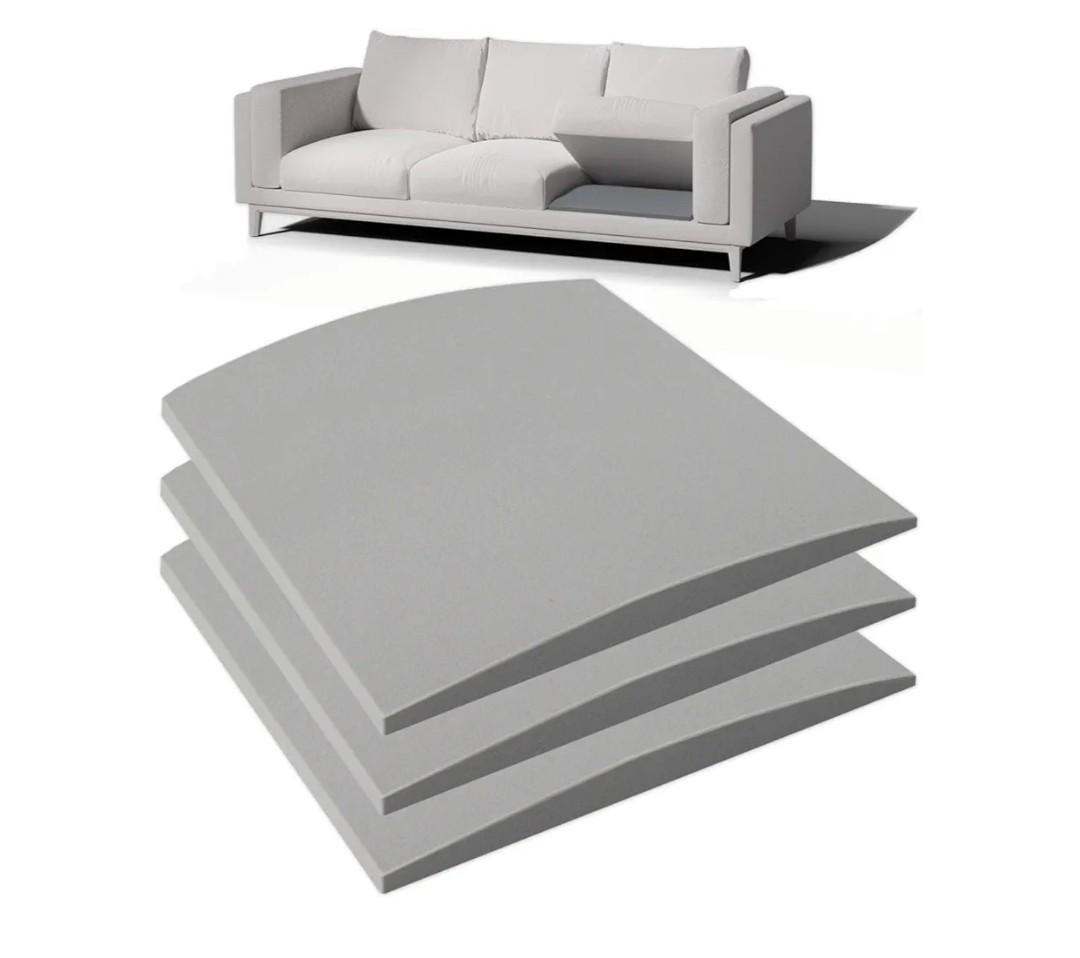 Couch Cushion Support for Sagging Seat, 20"x20"x2" 40D High Density Curved Foam Sofa Cushion Support, Under-Cushion Sag Repair,Grey Set of 3