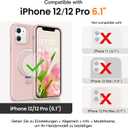 Soft Liquid Silicone Case for iPhone 12/12 Pro with Magnetic Invisible Stand, Military Grade Shockproof Protection, Anti-Scratch Microfiber Lining Covers for iPhone 12/12 Pro, Pink