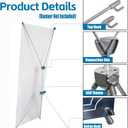 USCNC X Banner Stand Adjustable Fit Banner 23 x 63 to 32 x 78 Inch, Portable Travel Bag, Bigger, More Adaptable Advertising, Stores, Tradeshow, Restaurant, Event, Birthday & Party (1 PACk)